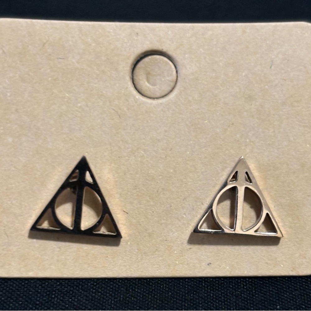 Silver Harry Potter Deathly Hallows Earrings